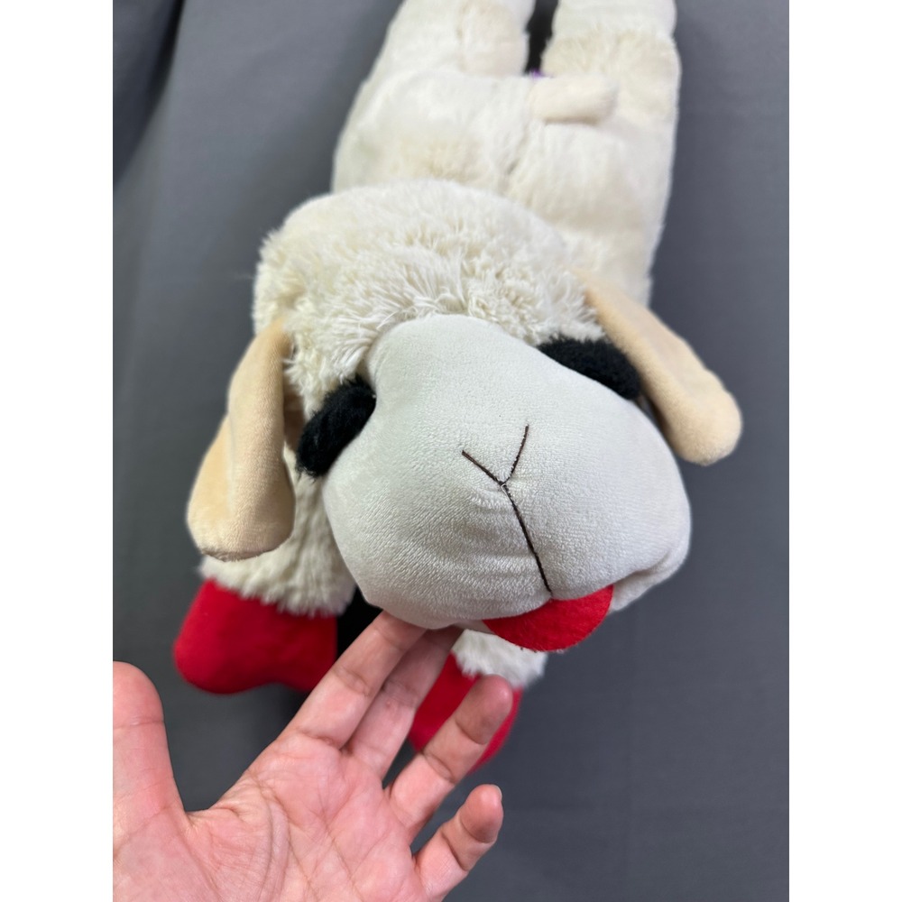 Multipet‎ Lamb Chop Plush Large 22" Stuffed Animal Shari Lewis Sheep Cream Red